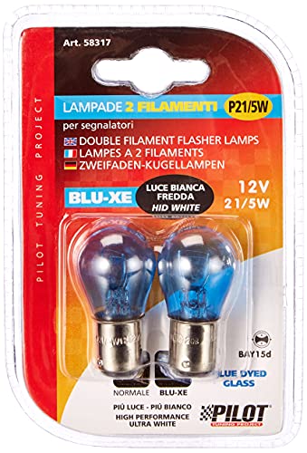 Lampa 58317 Blu-Xe - Lampade 2 Filamenti Per Segnalatori, P21/5W, 12V, Confezione Da 2 Pezzi