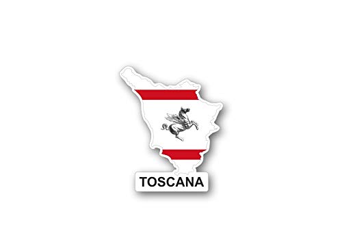 Akachafactory Sticker Adesivi Adesivo Bandiera Italia Regione Toscana