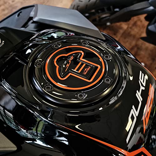 Resin Bike Adesivi Moto Compatibile Con Ktm Duke 125 200 250 390 2021 2022 Nero. Protezione Tappo Serbatoio Da Urti E Graffi. Adesivo 3D Resinato - Ma