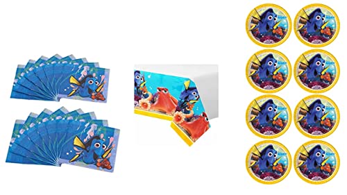 4663, Pack Festa Compleanno Disney Alla Ricerca Di Dory; Per 8 Bambini-Ragazze; Tovaglia, Piatti E Tovaglioli