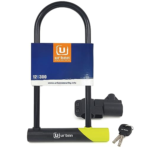 Urban 12U300 Lucchetto A U Per Bici, Antifurto Ad Arco Con Staffa Di Fissaggio, Anti-Taglio Blocco U, Nero, Lucchetto Bici Antifurto