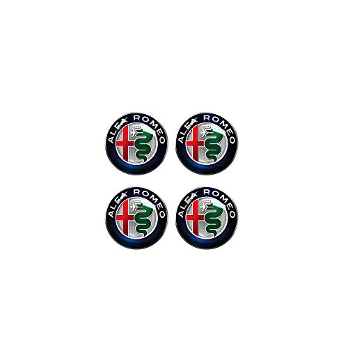 Alfa Romeo 21865 Adesivi 3D Ufficiali Logo Diametro 9 Mm, 4 Pezzi