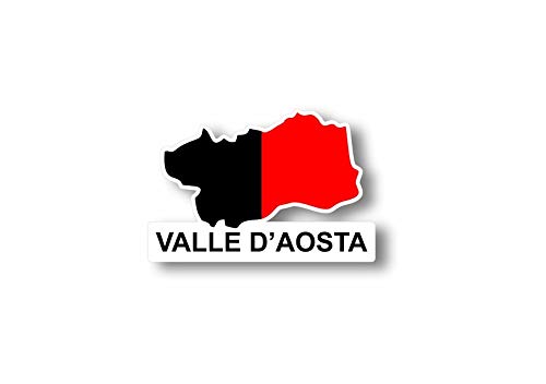 Akachafactory Sticker Adesivi Adesivo Bandiera Italia Regione Valle Aosta