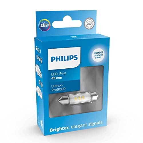 Philips Ultinon Pro6000 Led Festoon Lampadina Di Segnalazione Per Auto (C5W), 6.000K, 43Mm