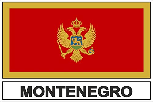 Akachafactory Sticker Adesivi Adesivo Bandiera Montenegro Mne