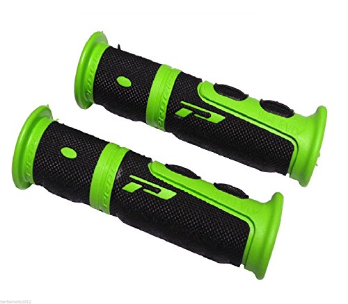 Coppia Manopole Progrip Manubrio Bici Mtb - Bmx - City Bike - Olanda - Graziella - Varie * Barilemoto * (Verde/Nero)