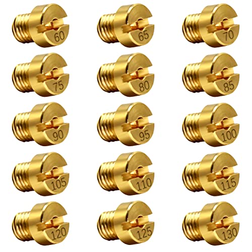 Getti Carburatore,15 Ugelli Getti 6Mm Per Scooter, Carburatore Dell'Orto Phbn-Phva 12 E 17.5 Dimensione 60, 65, 70, 75, 80, 85, 90, 95, 100, 105, 110,