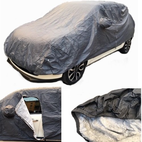Telo Copriauto Felpato Impermeabile Copertura Cover Per Auto Universale Antigraffio Antistrappo Antipioggia Ottima Qualita' (Copriauto Felpato M Con Z