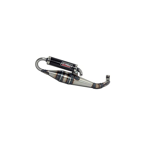 Giannelli Marmitta "Shot V4" Scooter Motore Piaggio Omologata Cee E13 0346 Con Silenziatore In Carbonio