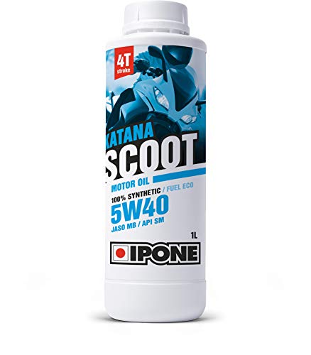 Ipone - Olio Per Scooter A 4 Tempi 5W40 Katana Scoot - Tanica Da 1 Litro - 100% Sintetico - Lubrificante Ad Alte Prestazioni -Risparmio Di Carburante