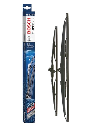 Tergicristalli Bosch Super Plus Spoiler Sp21/19S, Lunghezza 530Mm/475Mm, 1 Set Per Parabrezza Anteriore, Solo Per Veicoli Con Guida A Destra Uk