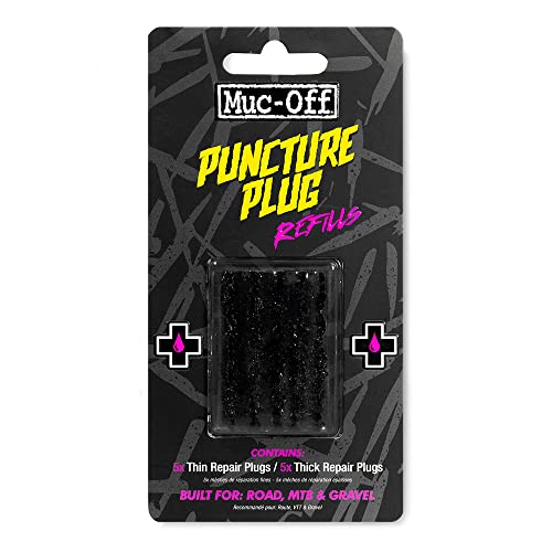 Muc-Off Pezze Riparazione Tubeless Di Ricambio - Set Di 5 Toppe Antiforatura Spesse E 5 Sottili - Ricambi Per Kit Riparazione Tubeless Muc Off Punctur