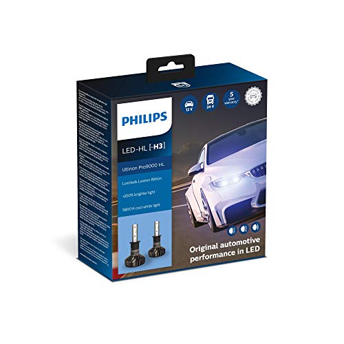 Philips Ultinon Pro9000 Led Lampadina Fari Auto (H3), Confezione Doppia