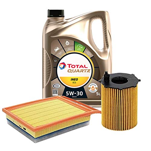 2Parts Olio Motore Per Auto Total Quartz Ineo Ecs 5W30 5 Litri, Con Filtro Olio E Filtro Aria (529E/207)