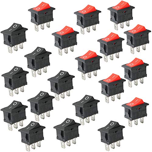 Cesfonjer Mini Interruttore A Bilanciere, 3 Pins Spst Pulsante Interruttore A Bilanciere 6A/250V 10A/125V Ac Per Auto, Barca, Elettrodomestici (10 Pcs
