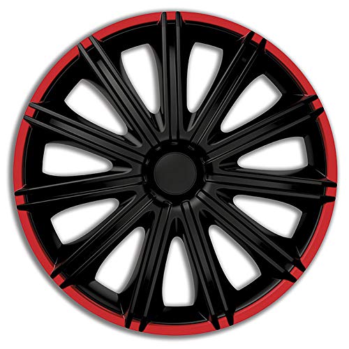 Autostyle Pp 5114Br Set Di 4 Copricerchi Nero R 14 Inch Rosso, Inch