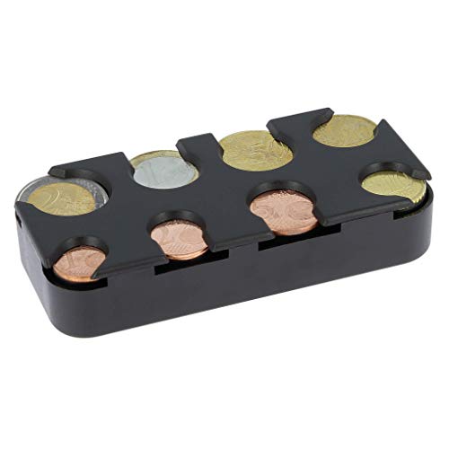 Sumex Porta Monete Euro Da Borsetta, Portamonete Porta Monete Gestore Cambio Dispenser Per Auto, Taxi, 8 Scomparti Da 2 Euro A 1 Centesimo