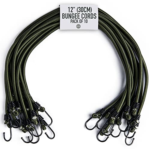 Pluvios Robusto 10 Pacco Corde Elastiche Bungee Resistenti Campeggio Bivvy Bivi Conservazione Fai Da Te Multiuso - 2 Anni Di Garanzia
