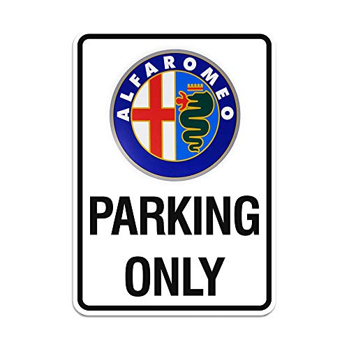 Alfa Romeo 21402 Cartello Parking Only Logo Anni 80, 28 X 40 Cm