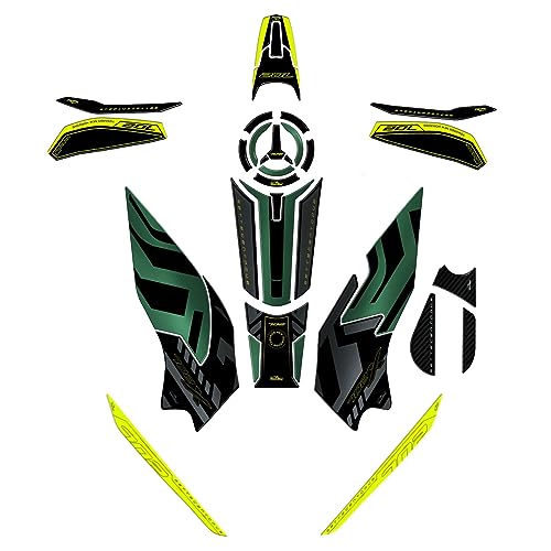 Resin Bike Kit Adesivi Moto Compatibile Con Benelli Trk 702X 2023 Forest Green. Protezioni Para-Serbatoio Completa Da Urti E Graffi. Adesivi Resinati