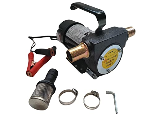 Mirstore Elettropompa A 12V Per Travaso Olio Esausto E Gasolio 75Lt/Min - 200W