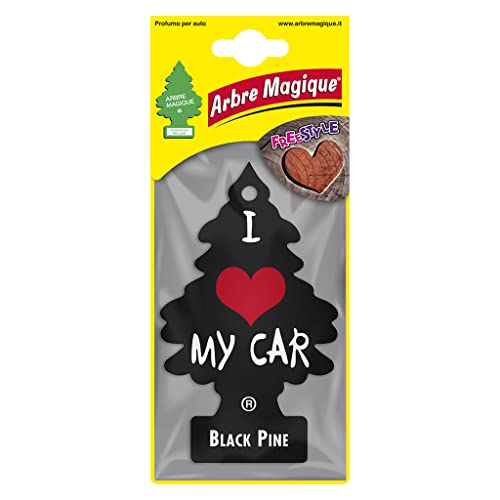 Arbre Magique Profumatore Auto, Fragranza Black Pine, Durata Fino A 7 Settimane, Made In Italy, Confezione Da 1 Pezzo