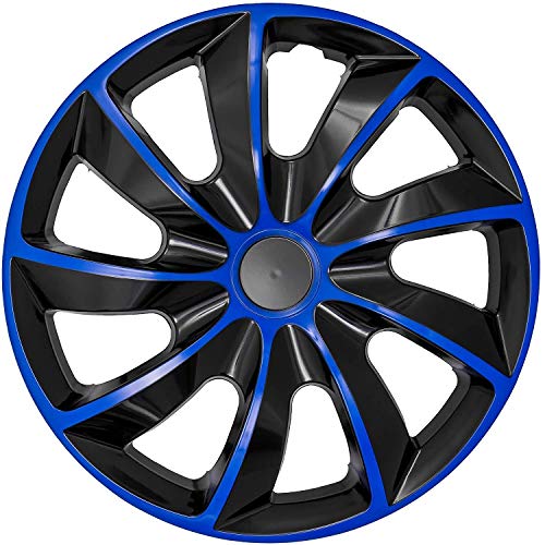 Set Di 4 Copricerchi Quad Nero/Blu, 15 Pollici