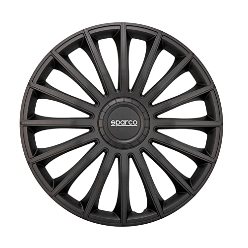 Sparco Spc1393Bk Set Copricerchi 4 Pezzi Treviso 13 Pollici Nero, Set Di 4