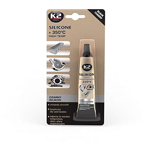 Confezione Da 2 | K2 Nero Blister Silicone + 350 ° F (0,8 Oz) Sicuro Per Sensori Di Ossigeno Lambda Ampio Uso Nella Motorizzazione Resistente A: Oli,