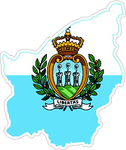 Auto Adesivo-Adesivo In Vinile, Motivo: Bandiera Della Mappa San Marino San Marino