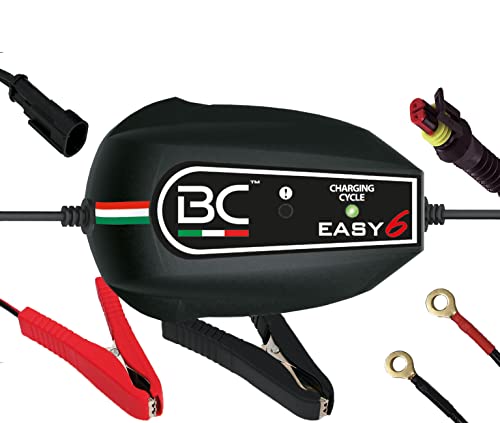Battery Controller Easy 6, Caricabatteria E Mantenitore Intelligente A 6 Cicli Per Tutte Le Batterie Auto E Moto 12V Piombo-Acido, 1 Amp