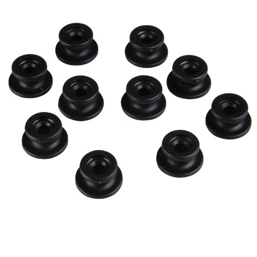 Unitec 10360 - Set Di 8 Bottoni Fermacorda In Plastica Per Rimorchi, Colore: Nero