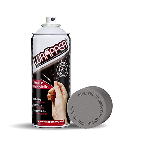 Wrapper Spray Vernici Rimovibili Tinta Metallizzata, Grigio Alluminio