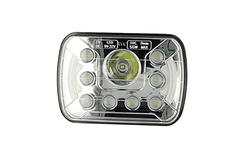 Faro Led Truck Headlight Rettangolare 7 Pollici 55W 12V 24V Per Camion Con Luci Diurne Drl Led Omologato E9