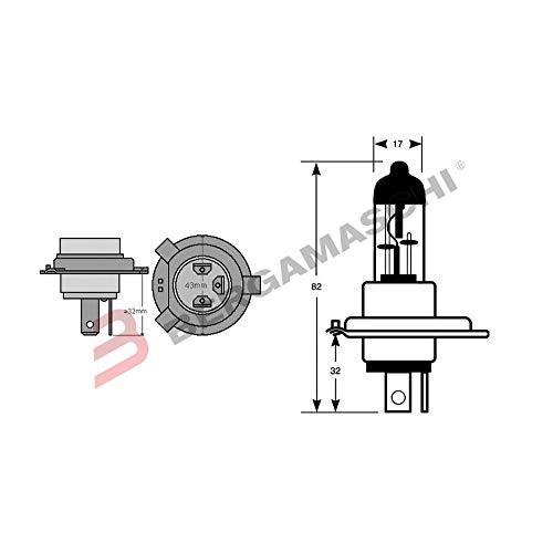 Ge General Electric 50440U H4 Lampade Ad Alogeni Per Proiettori P43T 12V 60 / 55W U 1 Pezzo