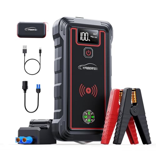 Yaber Avviatore Batteria Auto, 3500A 23800Mah Avviatore Emergenza Per Auto (Adatto A Tutti I Veicoli A Benzina O 8.0L Diesel), 10W Caricatore Wireless
