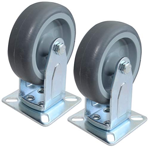 Aerzetix C42249 - 2 Ruote Girevoli Per Mobili Platino Fisso, Diametro 75 Mm, Larghezza 25 Mm, Altezza 100 Mm, 60 Kg, Piastra Di Montaggio 60 X 60 Mm
