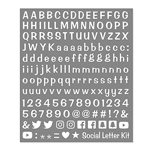 4R Quattroerre.It 1257 Kit Lettere Adesive Componibili Social Media, Bianco