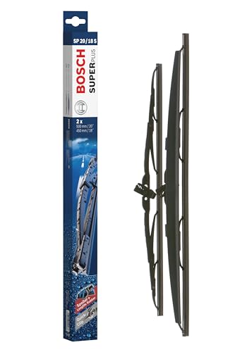 Tergicristalli Bosch Super Plus Spoiler Sp20/18S, Lunghezza 500Mm/450Mm, 1 Set Per Parabrezza Anteriore, Solo Per Veicoli Con Guida A Destra Uk