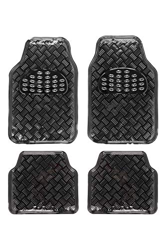 Bccorona Alf10131 Tappeto In Gomma, Nero, Set Di 4