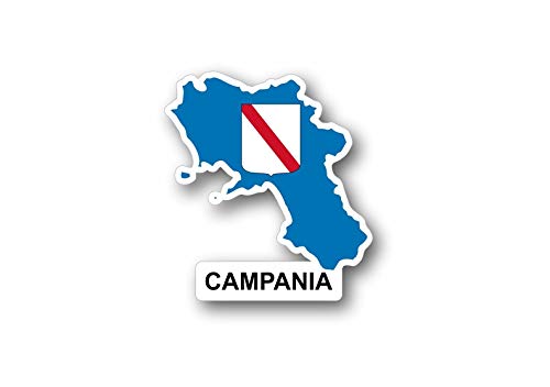 Akachafactory Sticker Adesivi Adesivo Bandiera Italia Regione Campania
