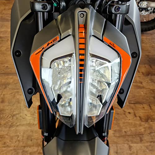Resin Bike Adesivi Moto Compatibile Con Ktm Duke 125 200 250 390 2021-2022. Protezioni Fanale Moto Da Urti E Graffi. Adesivi 3D Resinati - Made In Ita