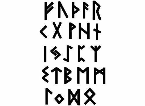 Sticker Adesivi Adesivo Alfabeto Lettere Runico Viking Vichingo Odin Vinland