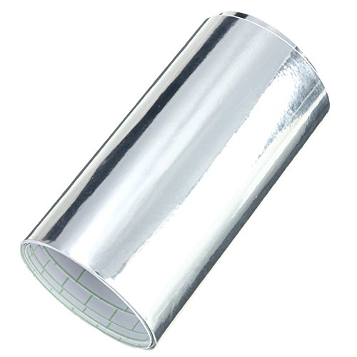 C-Funn 10X152Cm Auto Specchio Cromo Argento Vinile Avvolgere Adesivo Decalcomania Pellicola Auto Barca