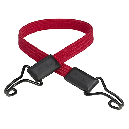 Master Lock 3224Eurdat Cinghia Elastica Con Ganci Cavo Gancio Invertito Adatto Per Giardinaggio, Trasporto, Trasloco, Campeggio, Rosso, 60 Cm