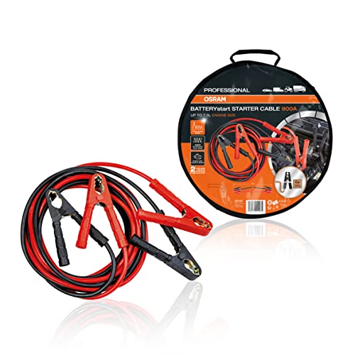 Professional Osram Starter Cable 900A, Cavi Di Avviamento Per Motori A Benzina E Diesel, 12/24V, Osc350, Cavo Di Collegamento Per Motori ≤7,0L, Cavo D