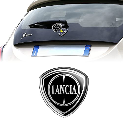 Lancia 21265 Adesivo 3D Logo Ufficiale Per Ypsilon Nero, Posteriore, 71 X 73 Mm