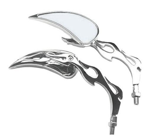 A – Adattatore Pro Manubrio Specchio Paio Moto Custom M10 + M8 Cromato Chrome Dx + Sx