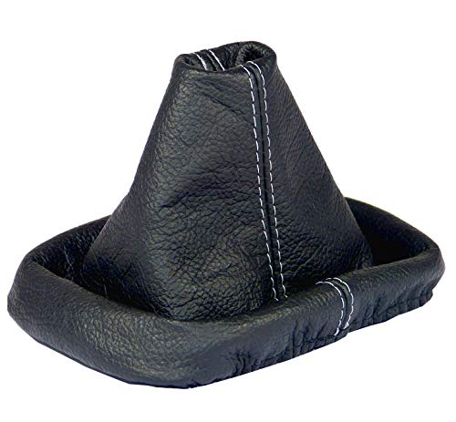 Intersale L&P A0036 Cuffia Leva Sacco Del Cambio Nero Di 100% Vera Vero Pelle Con Cucitura Grigio Marce Plug Play Di Cambio Manuale