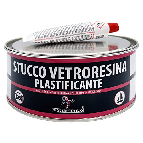 Stucco Vetroresina Barca 750 Ml, Stucco Vetroresina Per Carrozzeria Riempitivo, Stucco Vetroresina Bicomponente Rinforzato, Stucco Resina Per Legno Co